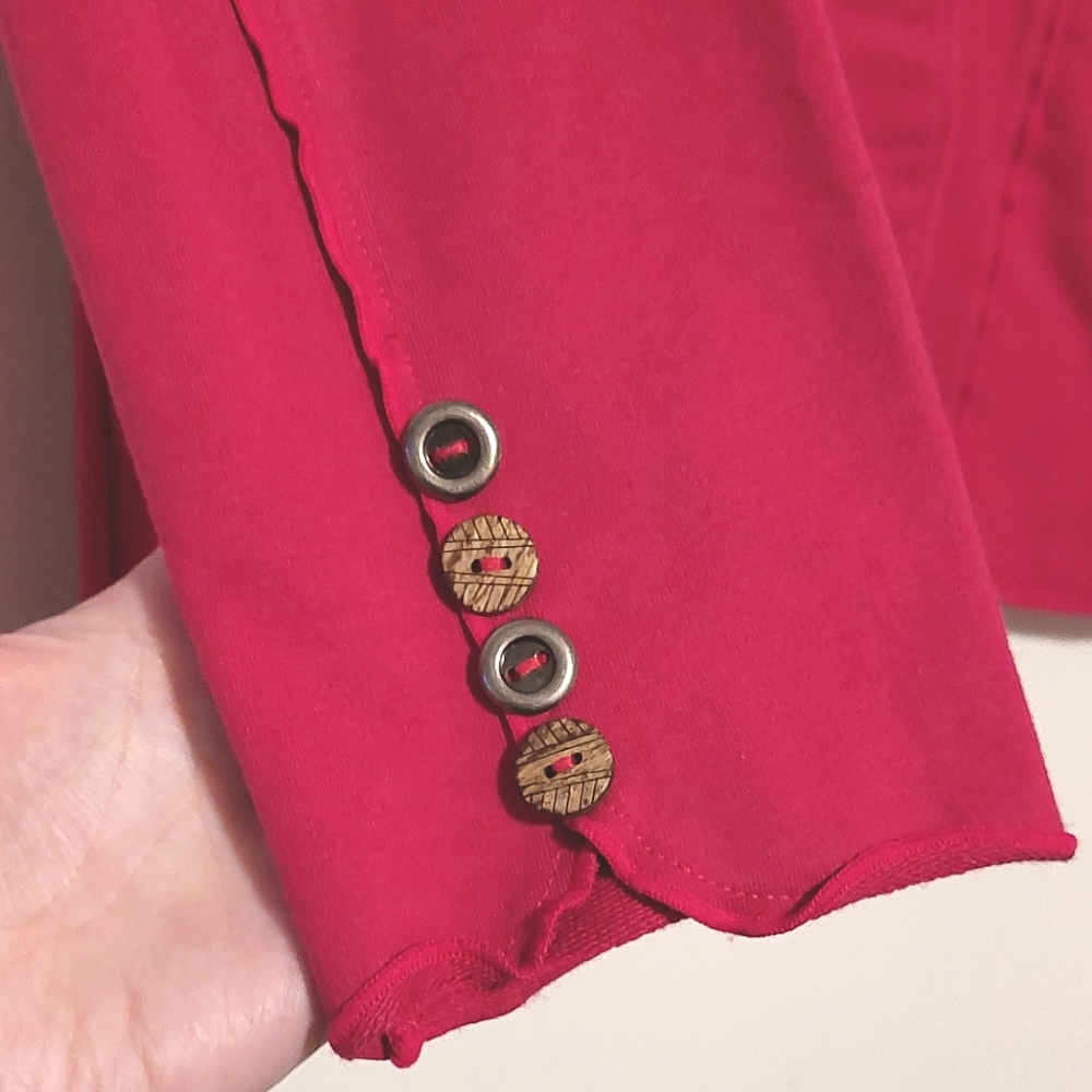 Neon Buddha Women's Pink Long Sleeved Button Front Jacket EUC Size XS - Picture 14 of 15